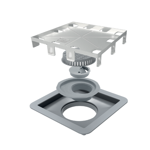 Ralo Quadrado Elleve Square 15x15cm - Tampa Oculta